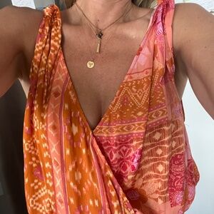 Free People Tied To You Tank Top Shirt Lemonade Combo XS